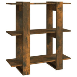 Berkfield Book Cabinet/room Divider Smoked Oak 80X30X87Cm - thumbnail 2