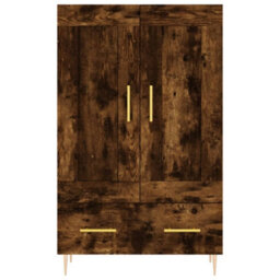 Berkfield Highboard Smoked Oak 69.5X31X115 Cm Engineered Wood - thumbnail 5