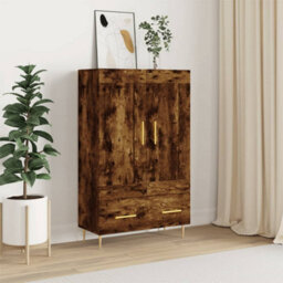 Berkfield Highboard Smoked Oak 69.5X31X115 Cm Engineered Wood - thumbnail 1
