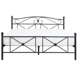 Beliani Bed Metal Rodez 140 X 200 Cm (Eu Double) Black - thumbnail 4