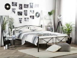 Beliani Bed Metal Rodez 140 X 200 Cm (Eu Double) Black - thumbnail 2