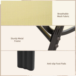 Outsunny Set Of 4 Garden Dining Chair Set Outdoor W/ High Back, Beige - thumbnail 6