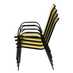 Outsunny Set Of 4 Garden Dining Chair Set Outdoor W/ High Back, Beige - thumbnail 7