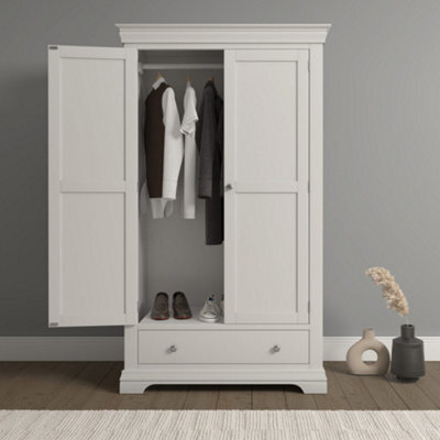 Seconique Bordeaux 2 Door Wardrobe  Ivory And Oak (Partially Assembled) - image 1