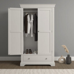 Seconique Bordeaux 2 Door Wardrobe  Ivory And Oak (Partially Assembled) - thumbnail 1