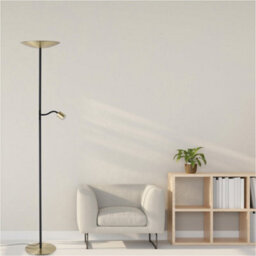 Loops 2 Pack Stylish Modern Brushed Brass And Black Led Floor Lamp For Indoor Spaces - thumbnail 3