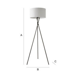 Valuelights Camden Black Tripod Floor Lamp With Grey Drum Shade - thumbnail 9