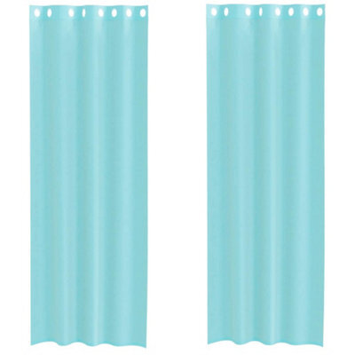 Berkfield Durable Voile Curtains With Grommets 2 Pcs Turquoise - image 1