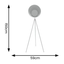 Valuelights Saffy Matt Grey Metal Integrated Led Tripod Metallic Shade Floor Lamp - thumbnail 6