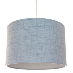 Happy Homewares Contemporary And Sleek Blue Textured Linen Fabric Drum Lamp Shade 60W Maximum - thumbnail 2