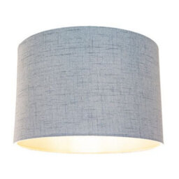 Happy Homewares Contemporary And Sleek Blue Textured Linen Fabric Drum Lamp Shade 60W Maximum - thumbnail 3