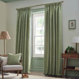 Morris & Co Acorn Tonal Matt Jacquard Room Darkening Pencil Pleat Curtain Pair Sage (W)229Cm X (D)229Cm - thumbnail 2