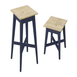 Statement Furniture Florence Pair Of 2 Plant Stands In Navy Blue. Tall And Short Stands Display Holders Side Tables Assembled - thumbnail 5
