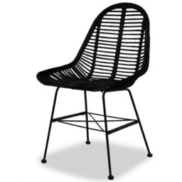 Walplus Dining Chairs 2 Pcs Black Natural Rattan - thumbnail 3