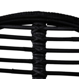 Walplus Dining Chairs 2 Pcs Black Natural Rattan - thumbnail 4