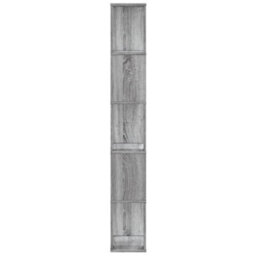 Berkfield Bookcase 5-Tier Grey Sonoma 45X23.5X162.5 Cm Engineered Wood - thumbnail 4