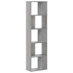 Berkfield Bookcase 5-Tier Grey Sonoma 45X23.5X162.5 Cm Engineered Wood - thumbnail 5