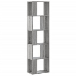 Berkfield Bookcase 5-Tier Grey Sonoma 45X23.5X162.5 Cm Engineered Wood - thumbnail 2