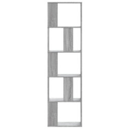Berkfield Bookcase 5-Tier Grey Sonoma 45X23.5X162.5 Cm Engineered Wood - thumbnail 3