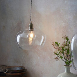 Luminosa Lighting Luminosa Livorno Single Pendant Ceiling Lamp, Antique Brass Plate, Glass - thumbnail 5
