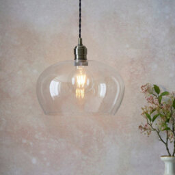 Luminosa Lighting Luminosa Livorno Single Pendant Ceiling Lamp, Antique Brass Plate, Glass - thumbnail 2