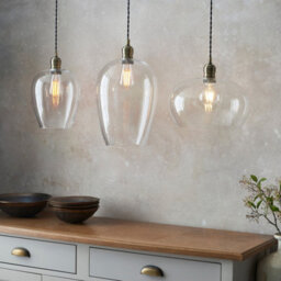 Luminosa Lighting Luminosa Livorno Single Pendant Ceiling Lamp, Antique Brass Plate, Glass - thumbnail 3