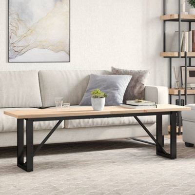Berkfield Coffee Table O-Frame 160X40X45.5 Cm Solid Wood Pine And Steel - image 1