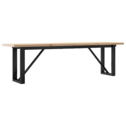 Berkfield Coffee Table O-Frame 160X40X45.5 Cm Solid Wood Pine And Steel - thumbnail 2