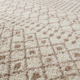 The Rugs Soft Moroccan Diamond Shaggy Rugs And Runners High Pile Ivory And Beige Living Room Kitchen Hallway 1030 - thumbnail 3