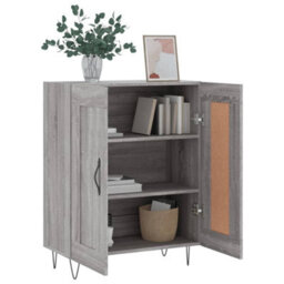 Berkfield Sideboard Grey Sonoma 69.5X34X90 Cm Engineered Wood - thumbnail 4