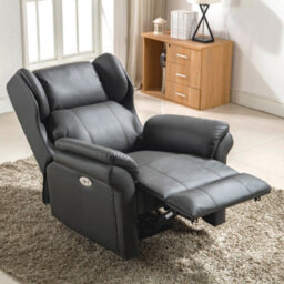 More4Homes Electric Powered Recliner Chair With Wingback Design And Usb Charger Port In Slate Bonded Leather - thumbnail 8