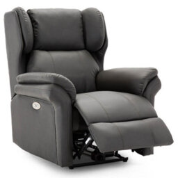 More4Homes Electric Powered Recliner Chair With Wingback Design And Usb Charger Port In Slate Bonded Leather - thumbnail 3