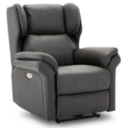 More4Homes Electric Powered Recliner Chair With Wingback Design And Usb Charger Port In Slate Bonded Leather - thumbnail 2
