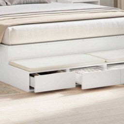 Berkfield Classic Bed Drawers White 140X36,5X16,5 Cm Engineered Wood - thumbnail 4