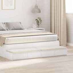 Berkfield Classic Bed Drawers White 140X36,5X16,5 Cm Engineered Wood - thumbnail 2