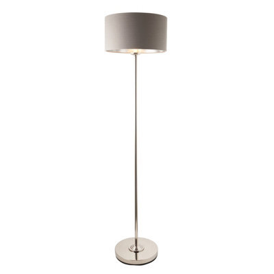 Loops Elegant 1500mm Tall Floor Lamp With Charcoal Shade And Bright Nickel Finish - image 1
