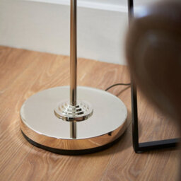 Loops Elegant 1500mm Tall Floor Lamp With Charcoal Shade And Bright Nickel Finish - thumbnail 7
