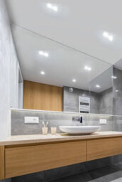 Mirroroutlet Bathroom Or Circuitt 4mm Sheet Mirror Glass 6 Holes Polished Edges 213 X 91Cm, 7Ft X 3Ft: Safety Backed - thumbnail 5