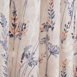 Dreams & Drapes Wild Stems Pair Of Blue Pencil Pleat Curtains With Tie-Backs - thumbnail 3