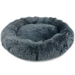 Actiaspet Dog Cat Bed Fluffy Donut Kitten Puppy Pet Cushion Calming Mattress L (Dark Grey) - thumbnail 5