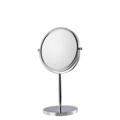 Dyzi Silver Double-Sided Circular Crystal Style Glass Metal Makeup Mirror  1X/10X Magnification - image 1