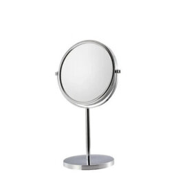 Dyzi Silver Double-Sided Circular Crystal Style Glass Metal Makeup Mirror  1X/10X Magnification - thumbnail 1