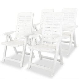 Berkfield Reclining Garden Chairs 4 Pcs Plastic White