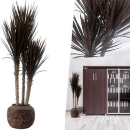 Pegdev - Pdl 155Cm Artificial Yukka Tree With Uv Resistant Spiky Leaves In Aztec Diamond Large Planter Dark Red/brown Faux Tree - thumbnail 5
