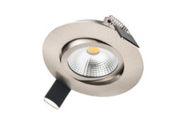 Luminosa Lighting Luminosa Ultra Slim Tiltable Downlight 65mm Cutout 6.5W 670Lm 103Lm/w 4000K 36 Beam Dimmable Satin Nickel