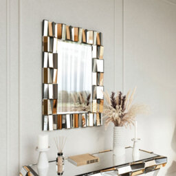 CARME Home Knightsbridge - Luxury Large Rectangular Wall Mirror Bevelled Decorative 3D Mirrored Glass Effect Design For Bedroom Living Room H - thumbnail 1