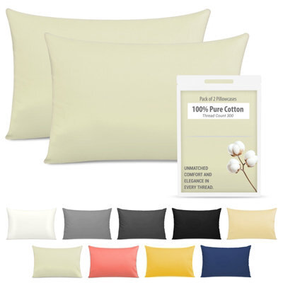 Lazzaro Luxury 300 Thread Count Egyptian Cotton Pillow Cases 2 Pack Breathable Ultrasoft Pillow Covers - image 1