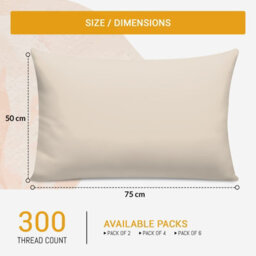 Lazzaro Luxury 300 Thread Count Egyptian Cotton Pillow Cases 2 Pack Breathable Ultrasoft Pillow Covers - thumbnail 3