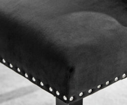 Furniturebox Set Of 2 - Belgravia Premium Knockerback Dining Chairs - Black Velvet Black Leg Dining Chairs - Kitchen Dining Room Chairs - thumbnail 7
