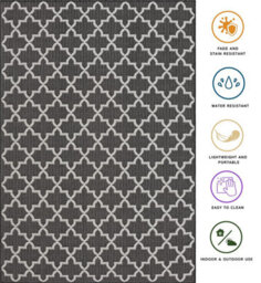 Homeart Outdoor Rugs Easy Cleaning Area Rugs For Balcony,garden,picnic,uv Weather Resistant  Anthracite Cream 200 X 290 Cm - thumbnail 5
